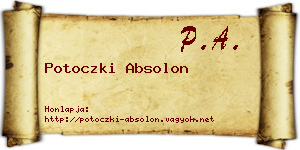 Potoczki Absolon névjegykártya
